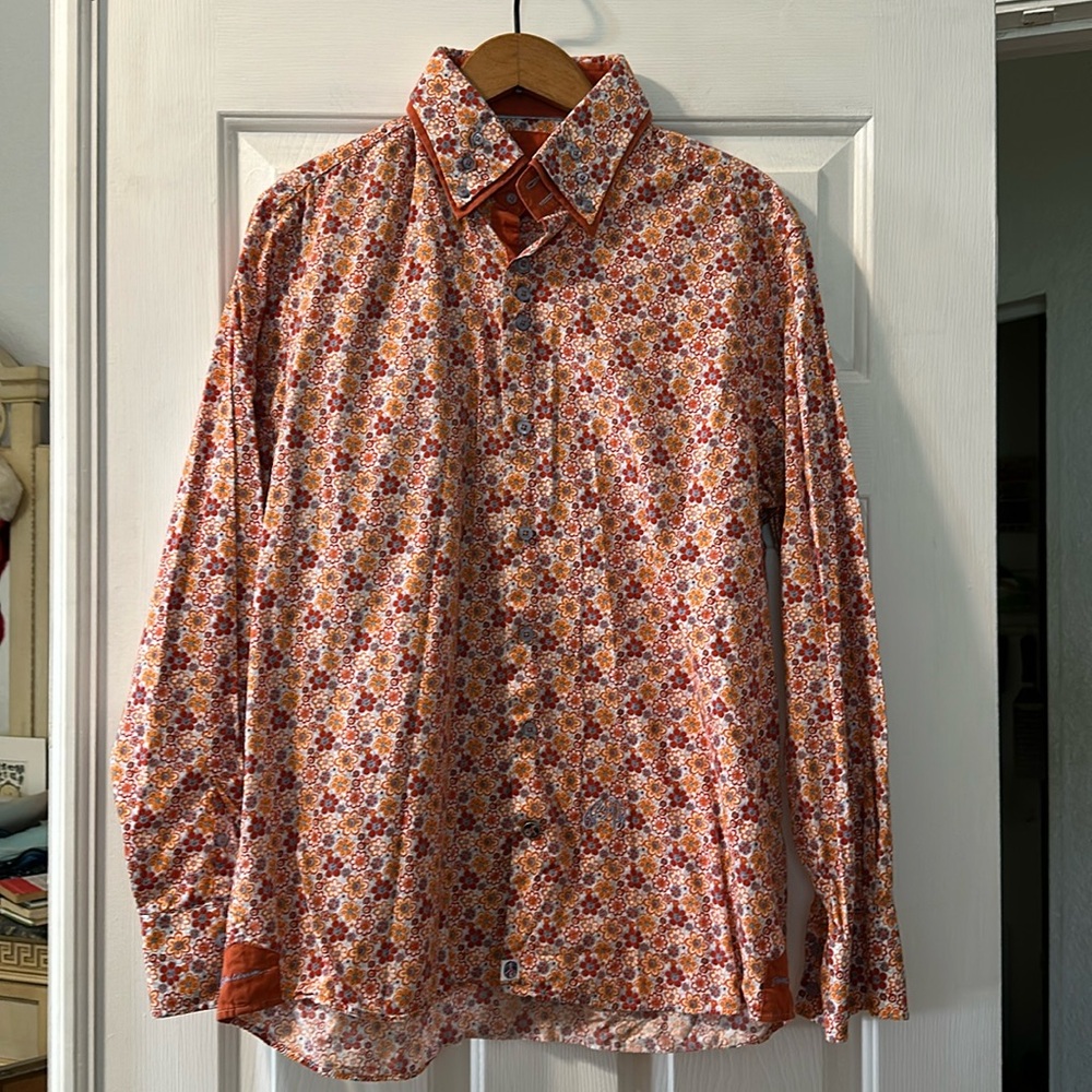 John Lennon flower power button down shirt